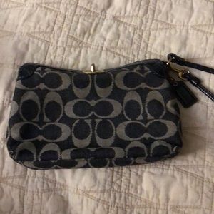 Coach denim wristlet